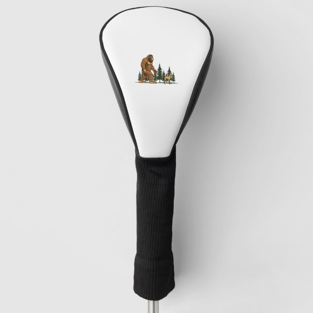 Funny Whippet Bigfoot Dog Walking Dog Mom Dad Kids Golf Head Cover (Front)
