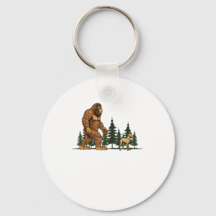 Funny Whippet Bigfoot Dog Walking Dog Mom Dad Kids Keychain