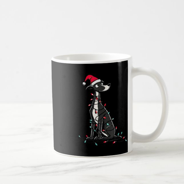 Funny Whippet Christmas Graphics Dog Lights Lover  Coffee Mug (Right)
