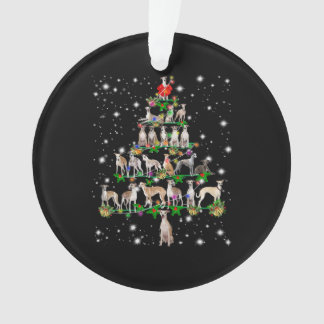 funny whippet christmas tree ornament decor gift