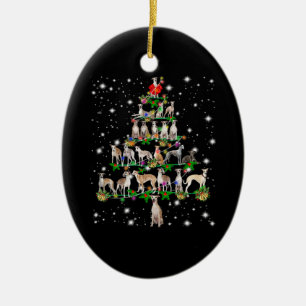 funny whippet christmas tree  ornament decor gift