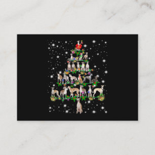 funny whippet christmas tree ornament decor gift enclosure card