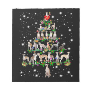 Funny Whippet Christmas Tree Ornament Decor gift Notepad