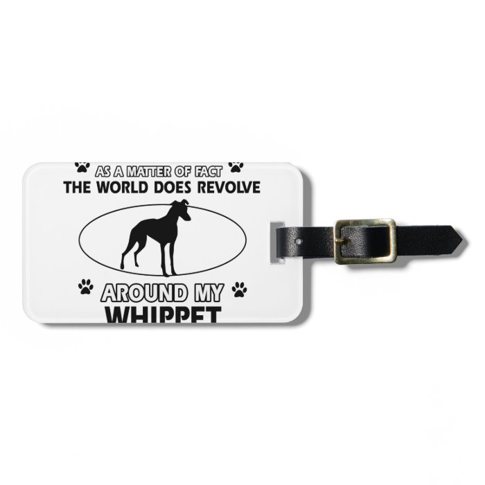Funny whippet designs bag tag