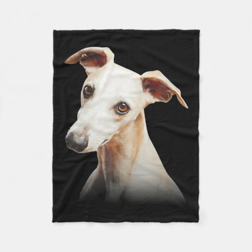 Funny Whippet Face Whippet Smile Whippet Only Face Fleece Blanket