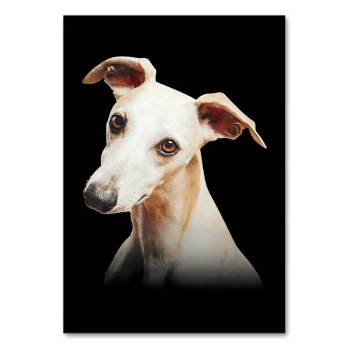 Funny Whippet Face Whippet Smile Whippet Only Face Table Number