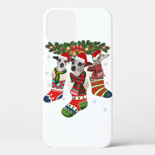 Funny Whippet In Sock Xmas Reindeer Santa Dog Gift iPhone 12 Pro Case