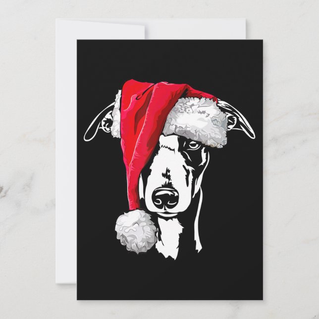 funny whippet santa christmas dog mom gift present holiday card (Front)