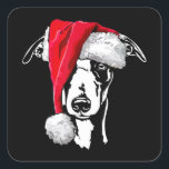 funny whippet santa christmas dog mom gift present square sticker<br><div class="desc">funny whippet santa christmas dog mom gift present</div>