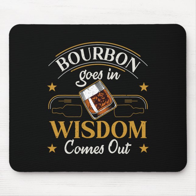 Funny Whiskey Bourbon Drinking Gift Design For Whi Mouse Pad (Front)
