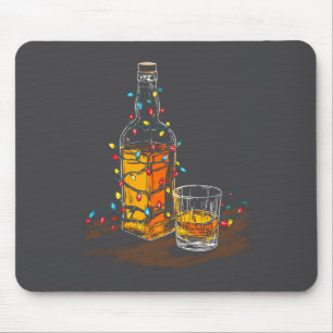 Funny Whiskey Christmas Graphics Lights Lover Long Mouse Pad