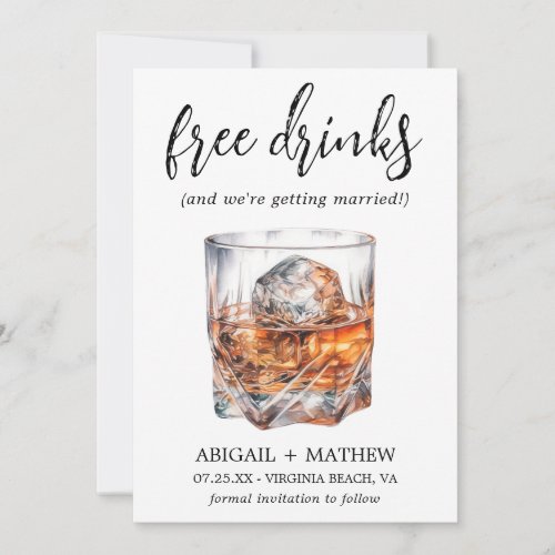 Funny Whiskey Cocktails Drink Photo Trendy Wedding Save The Date