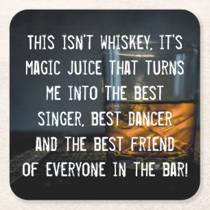 Funny Whiskey Drinkers Slogan Square Paper Coaster