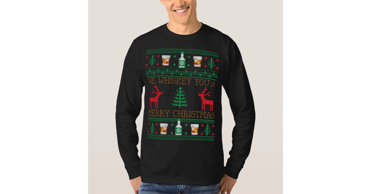 whiskey christmas shirt