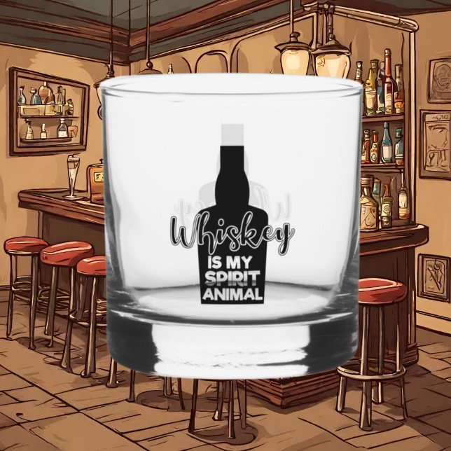 Funny whiskey spirit animal glass (Creator Uploaded)
