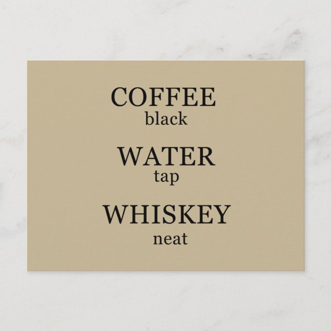Funny whisky quotes humor whiskey sayings postcard (Front)