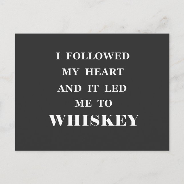 Funny whisky quotes humor whiskey sayings postcard (Front)