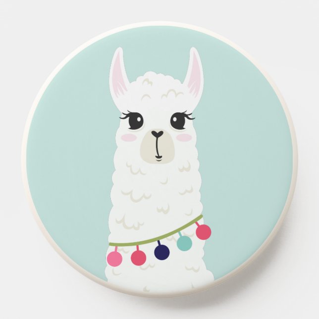 Funny White Alpaca PopSocket (Popsocket)