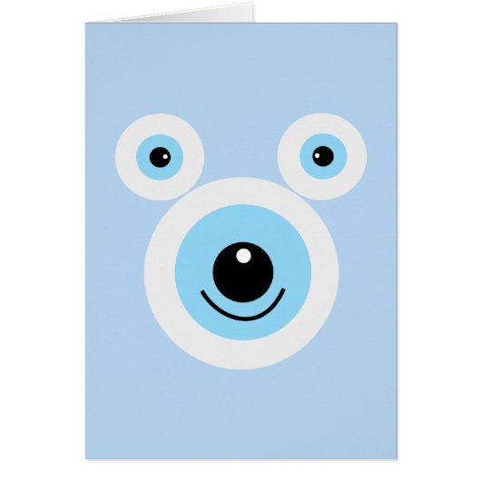Funny white bear face cards (Front)