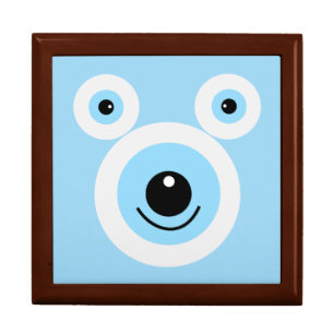 Funny white bear face keepsake box