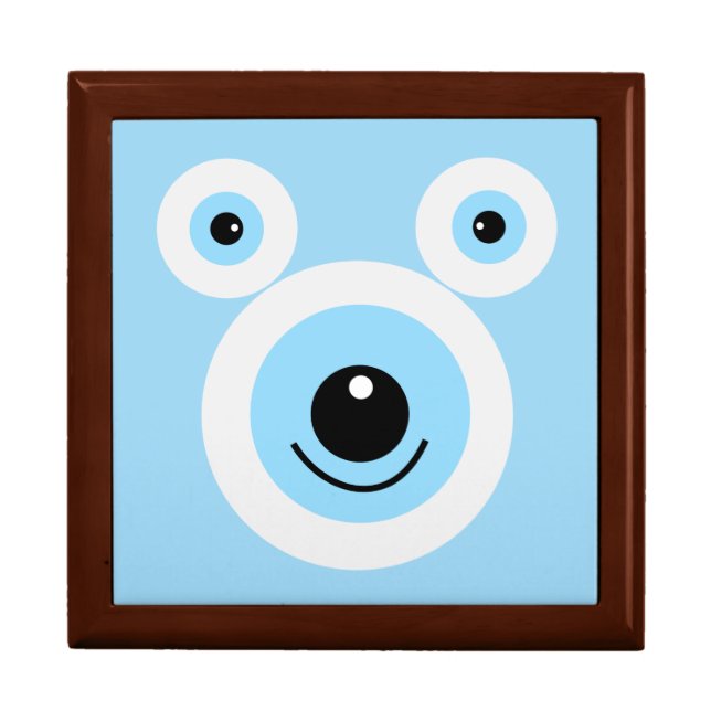 Funny white bear face keepsake box (Front)