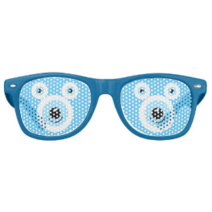 Funny white bear face retro sunglasses