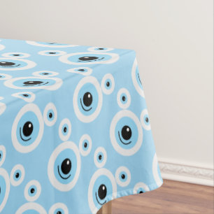 Funny white bear face tablecloth