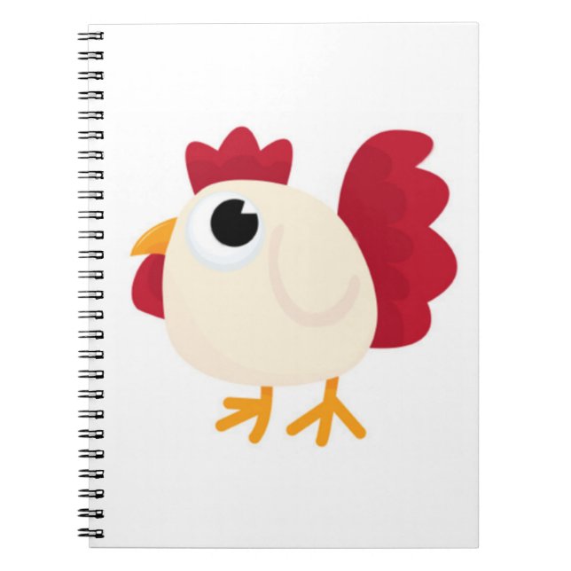 Funny White Chicken Notebook (Front)