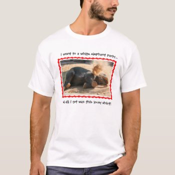 Funny White Elephant  All I Got Was A Lousy Shirt! T-shirt by PicturesByDesign at Zazzle