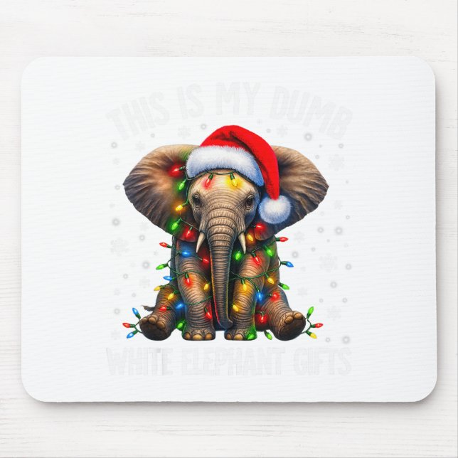 Funny White Elephant For Adults Pjs Under 15 20  Mouse Pad (Front)