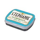Funny White Elephant Gift with Name Jelly Belly Tin (Side)