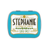 Funny White Elephant Gift with Name Jelly Belly Tin (Top)