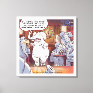 Funny White Elephant In Room Canvas Print
