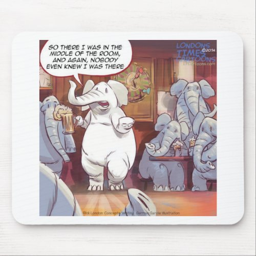 Funny White Elephant In The Room Mouse Pad
