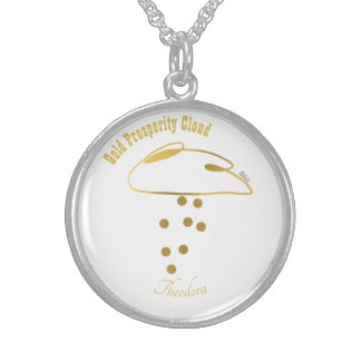 Funny White Gold Prosperity Cloud Sterling Silver Necklace