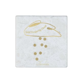 Funny White Gold Prosperity Cloud Stone Magnet