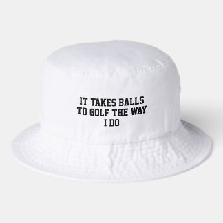 Funny White Men's Golf Bucket Hat