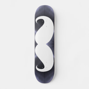 Funny white mustache 18 skateboard