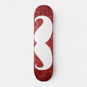 Funny white mustache 21 skateboard