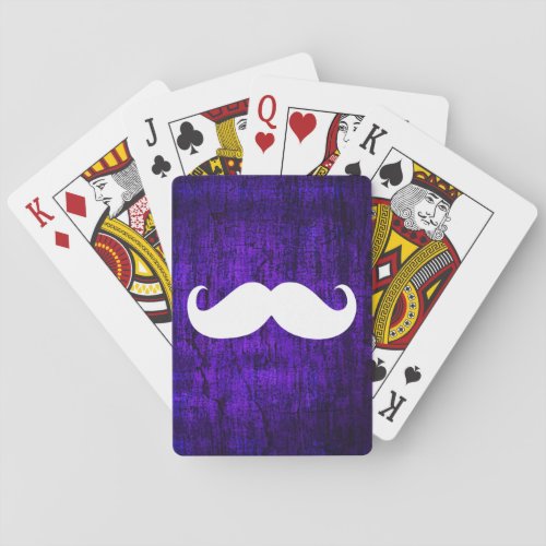 Funny White Mustache 5 Playing Cards