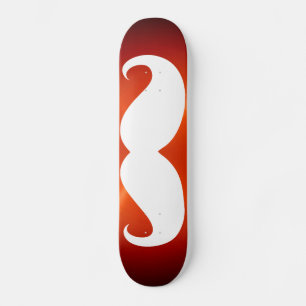 Funny white mustache 7 skateboard