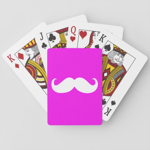 Funny White Mustache 8 Poker Cards