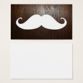Funny White Mustache on oak wood background (Front & Back)