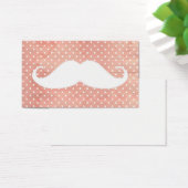 Funny White Mustache On Pink Polka Dots Pattern (Desk)