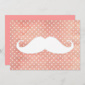 Funny White Mustache On Pink Polka Dots Pattern (Front/Back)