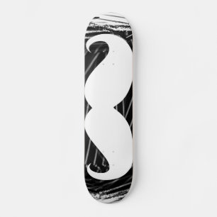Funny white mustache skateboard deck