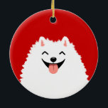 Funny White Pomeranian Cartoon Dog Christmas Ceramic Ornament<br><div class="desc">White Pomeranian Christmas Ornament. This happy Pom holiday ornament makes a fun gift and treasured keepsake to display on the Christmas tree for years to come. Visit Jenn’s Doodle World for even more dog breed holiday gifts and unique pet lover's Xmas decorations.</div>