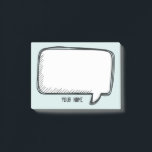 Funny White Talk Bubble pale blue Personalize Name Post-it Notes<br><div class="desc">A delightful cartoon design for you to send messages.
You can easily insert your name and change the pale blue color in background (use customize button)</div>