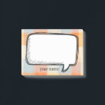 Funny White Talk Bubble Plaid Cream orange blue Post-it Notes<br><div class="desc">A delightful cartoon design on a pastel plaid pattern in cream orange and blue color for you to send messages.
You can easily insert your name</div>
