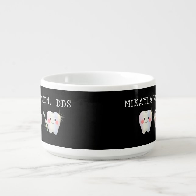 Funny White Teeth Dentistry   Bowl (Center)